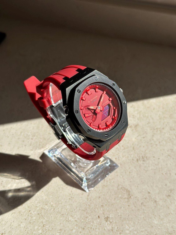 Casio G-shock - Red Black - GA-2100 Custom | Men's Watch - Etsy
