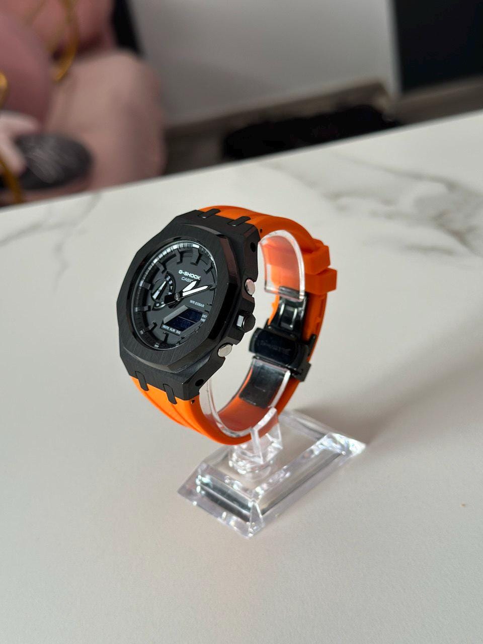 Casio G-shock - Orange - Black -- GA-2100 Custom | Men's Watch - Etsy