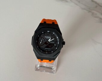 Casio G-shock - Orange - Black -- GA-2100 Custom | Men's Watch - Etsy