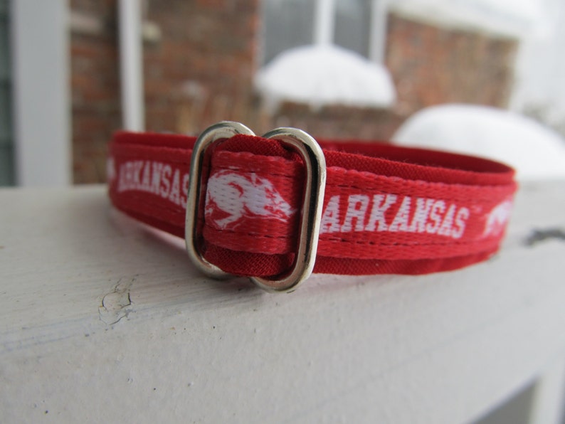 University of Arkansas Razorbacks Cat or Small Dog Collar image 3