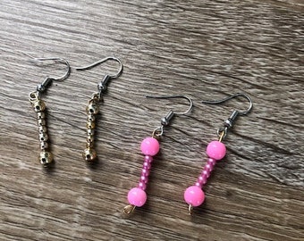 Pink or Gold Earrings