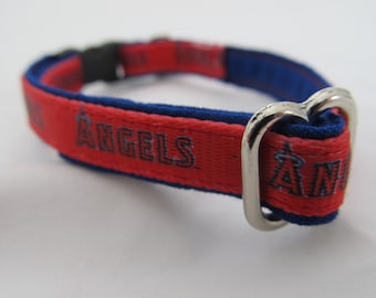 Los Angeles Angels of Anaheim Cat  or Small Dog Collar with Red or Blue Backing