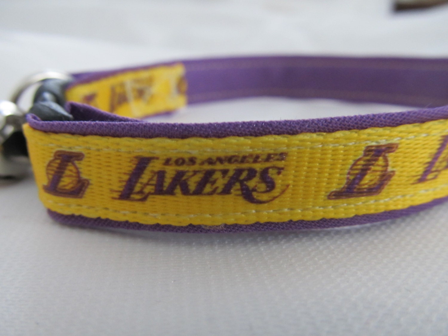 Dark Purple Los Angeles Lakers Handmade Dog Collar