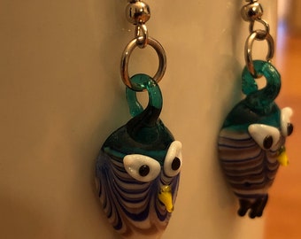 Owl glasswork bead Earrings