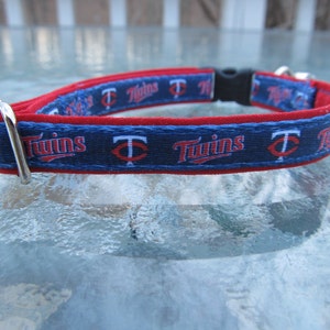 Minnesota Twins Cat or Small Dog Collar with Option of Red or Pink Backing image 4