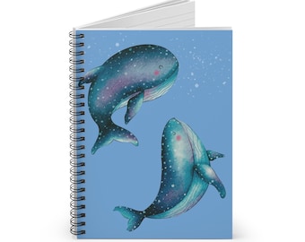 Whale Spiral Notebook - Ocean Marine Animals, Lined Journal
