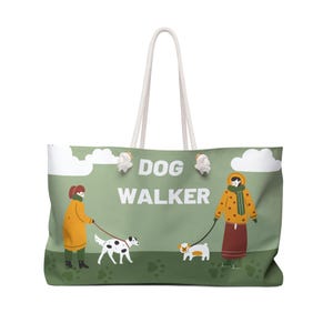 Dog Walking in Pastel Weekender Bag, Travel Tote