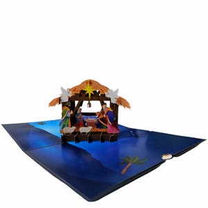 Carte pop-up crèche