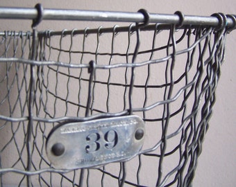 Vintage Wire Locker Basket #39 / Retro Storage / Industrial Decor