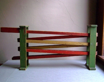 Vintage Wooden Toy Marble Run / Industrial Decor / Weathered Wood & Metal / Colorful Display