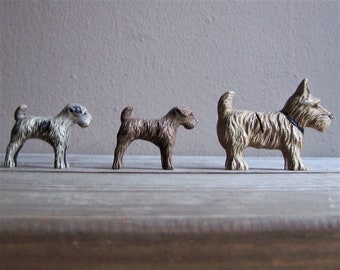 Petite Vintage Dog Trio / Dog Figurines / Canine Characters