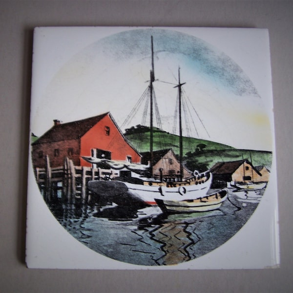 Vintage Seaport Tile Trivet