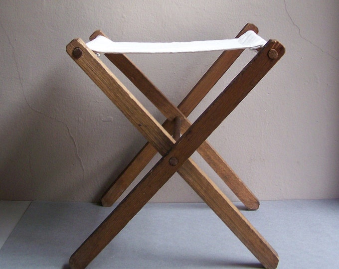 Vintage Folding Camp Chair / Rustic Tray Stand Etsy