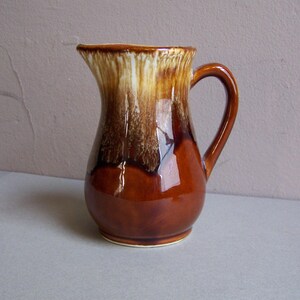 Vintage ROSEVILLE Small Brown Drip Glaze Pitcher