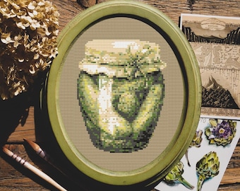 Kruissteekpatroon augurken pot – grappig keukendecor (pdf)