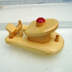 Wood Toy Small Handmade Paddle Boat Set, Rubber Band Powered Wooden Bathtub Toy, Water Toy, Waldorf gift, Montessori, Jacobs Wooden Toys image 3