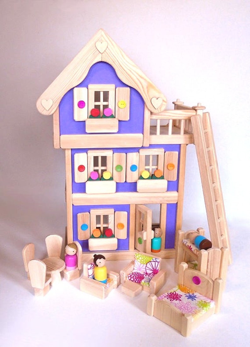 etsy wooden dollhouse