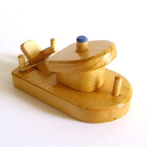 Wood Toy Small Paddle Boat Set of 4 Rubber Band Powered Wooden Bathtub Boat Waldorf toy Jacobs Wooden Toys Handmade Kids Christmas gift