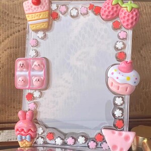 Porta-cartões de cola de resina artesanal da série Kirby | Presente fofo para amigos | Amuletos Kirby | Presente de aniversário | Presente para meninas