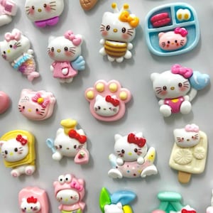 Imán mixto de Hello Kitty/Imán de resina/Mini imán/Hello Kitty/Dijes para decoración/Sanrio/Regalo para niñas