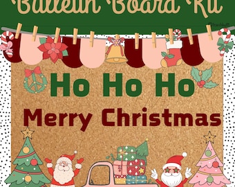 Merry Christmas Bulletin Board Kit | Happy Holiday  Decor | Christmas-Themed Classroom Display