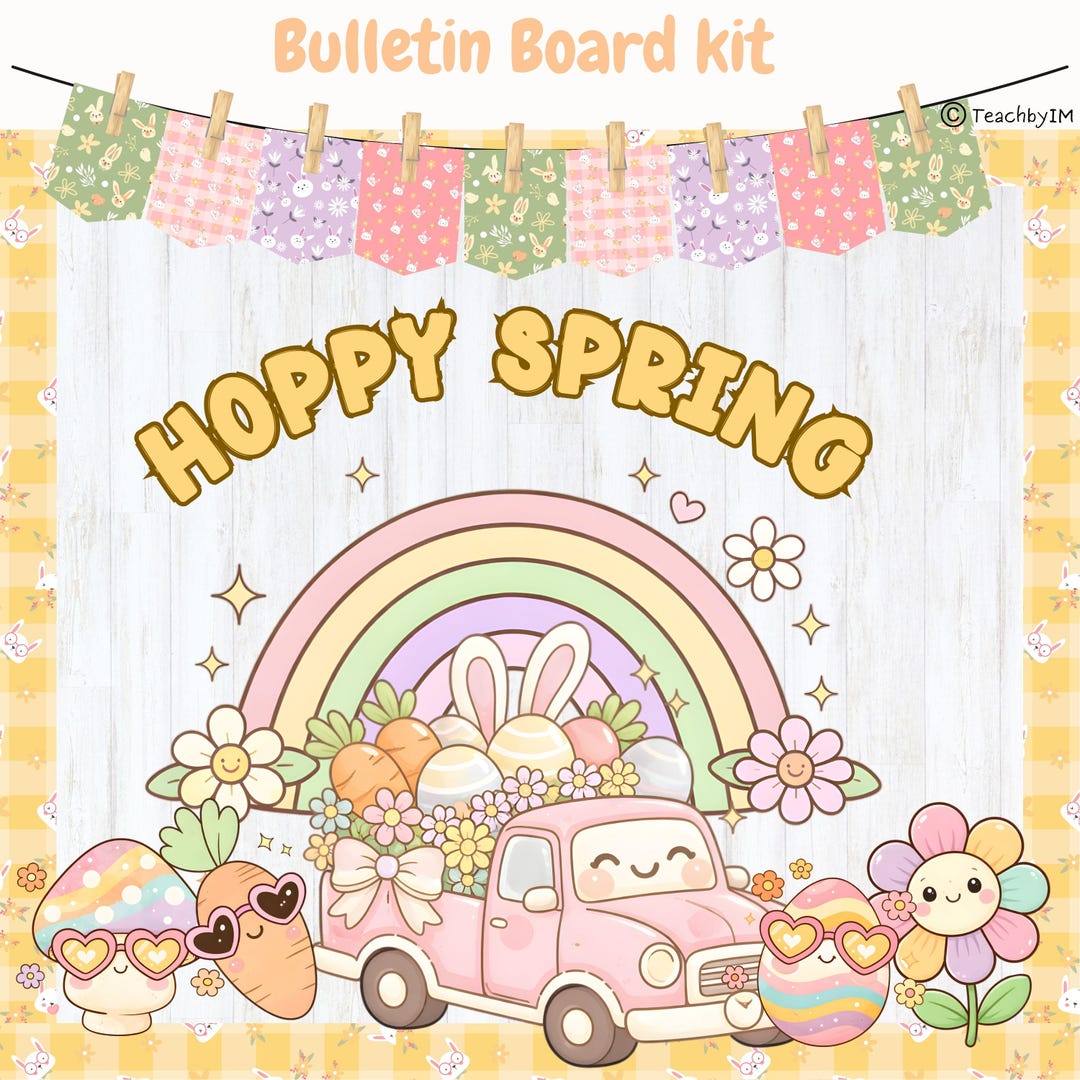 Hoppy Spring Bulletin Board | Easter Classroom Decor - Etsy