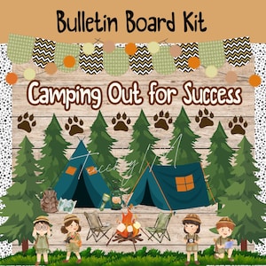Summer camp Bulletin board kit l Tents of Fun Classroom Door Decor l Back to School Bulletin Board Kit
