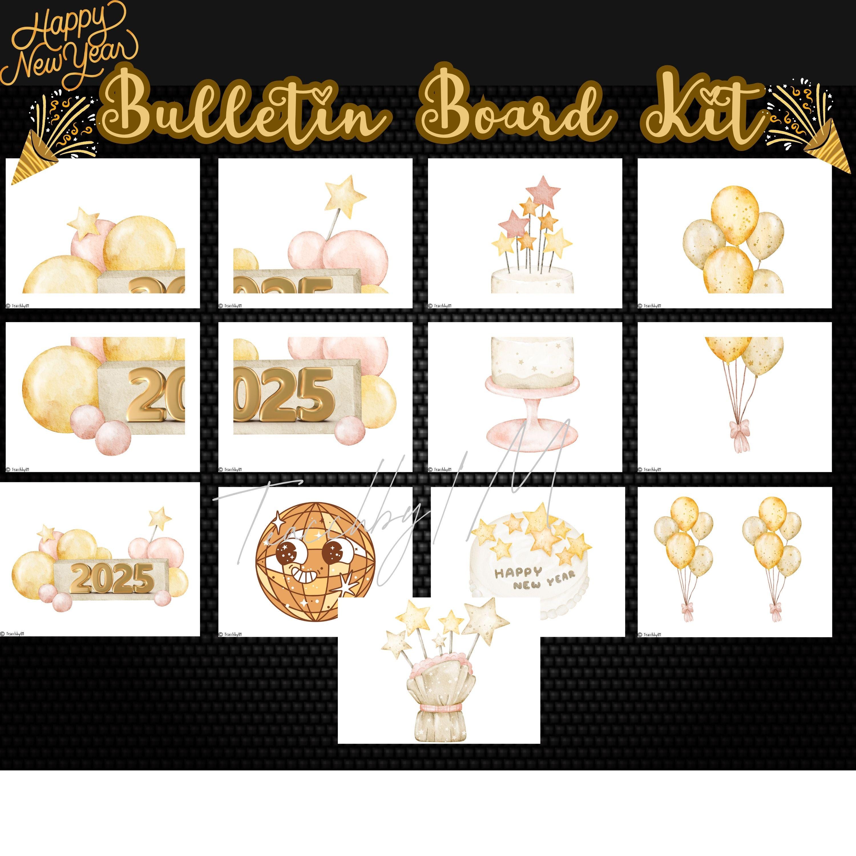 Happy New Year Bulletin Board Kit L January Bulletin Board L Shine ...