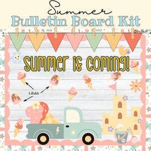 Summer is Coming Bulletin Board Kit: Ice Cream Classroom Decor (PDF, PPT)