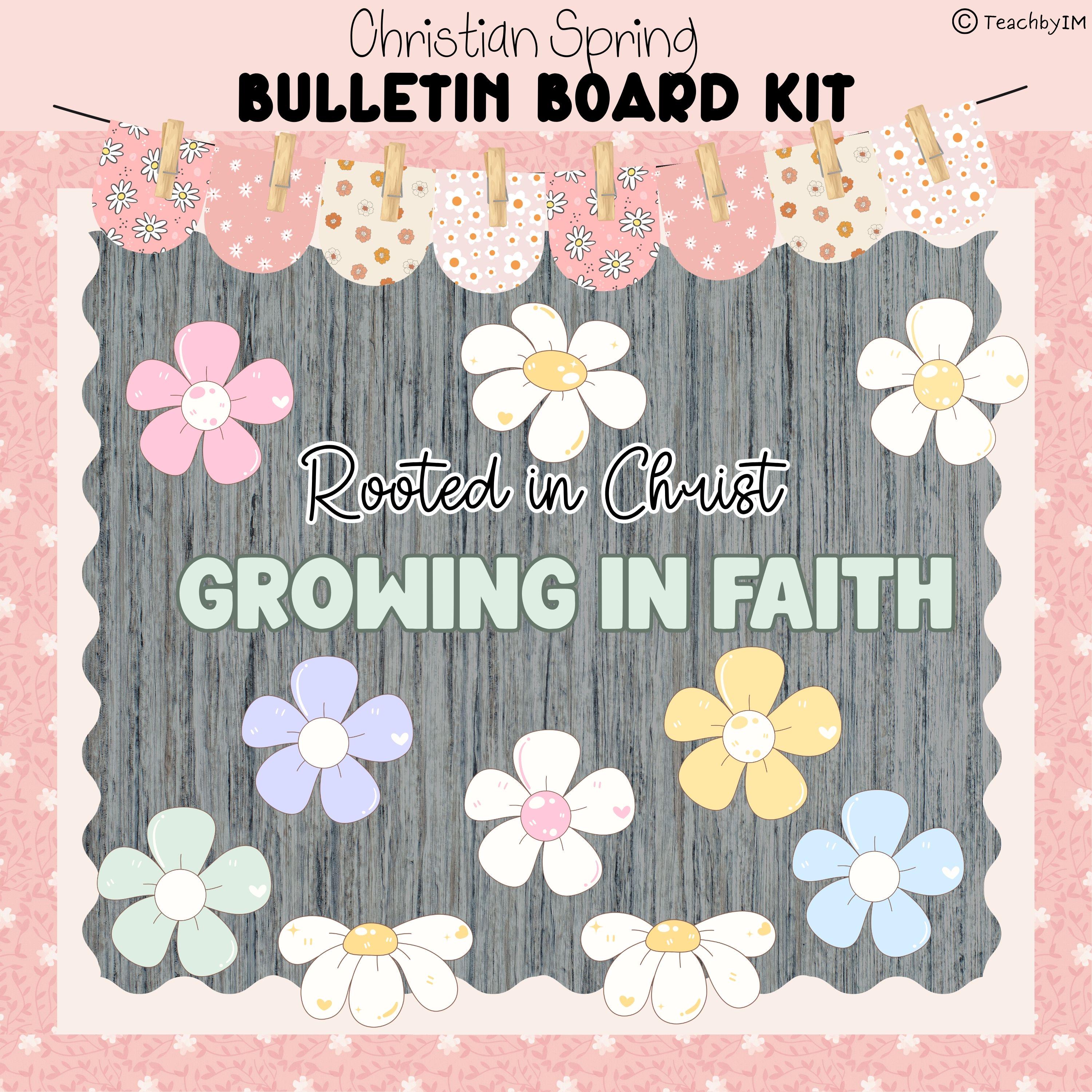 Christian Spring Bulletin Board Kit | Bloom Where God Planted You - Etsy