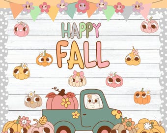 Happy Fall Bulletin Board Kit: Autumn Classroom Decor Printable (PDF & PPT Files