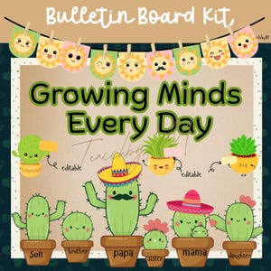 Succulent Cactus Bulletin Board Kit: Classroom Decor (Printable PDF & PPT