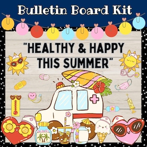 Doctor Sunshine is In Bulletin board kit l &quot;Healthy & Happy This Summer&quot; Door Decor l &quot;Sun, Smiles Check-Ups!&quot; board Classroom Door Decor