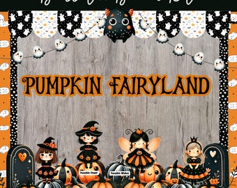 Pumpkin Patch Bulletin Board: BOO-tiful Pumpkin Fairies Classroom Decor (PDF & PPT Files