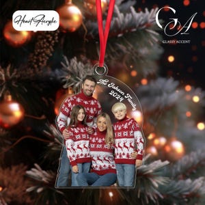 Custom Family Photo Cutout Acrylic Christmas Ornament, Personalized Family Christmas Ornaments, Family Ornament, Christmas Gift, Family Gift