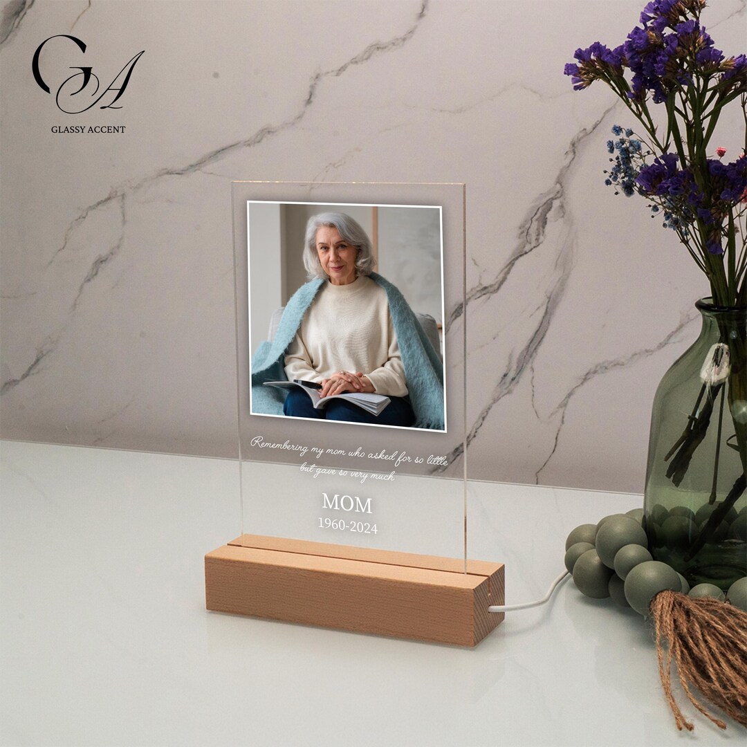 Personalized Mom Picture Frame Memorial Gift Acrylic Plaques ...