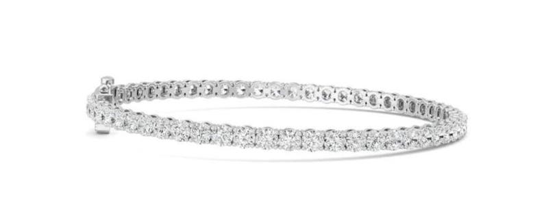 Translucent Vs Iridescent 2 CT Lab Grown Diamond Tennis Bracelet | 14K Gold Over Sterling Silver ...