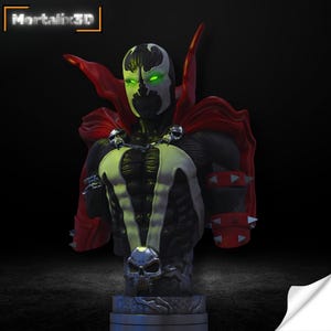 Spawn Bust Pre Supported, Spawn Bust Stl 3D Print, Spawn Bust Stl 3D model design, Statue STL, Spawn Digital STL, Hellspawn Comic Character
