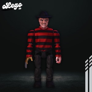 Flexi Freddy Krueger Figure, Flexi Freddy Krueger Stl 3D Printing, Freddy Krueger Stl 3D model design, Freddy Krueger Digital STL, 3D Model