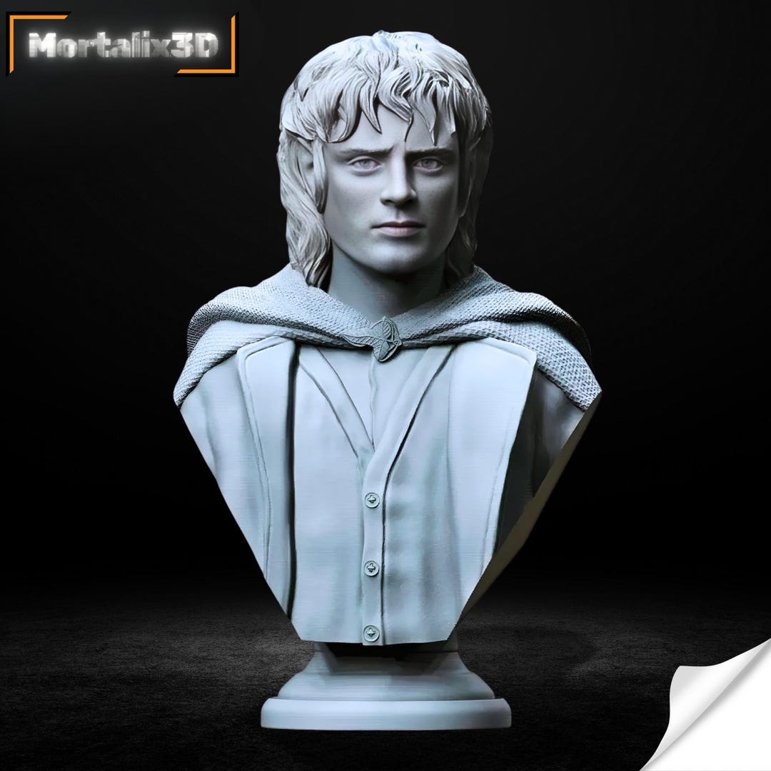 Frodo Bust Pre Supported STL, Lord of the Rings Hobbit 3D Print Model ...