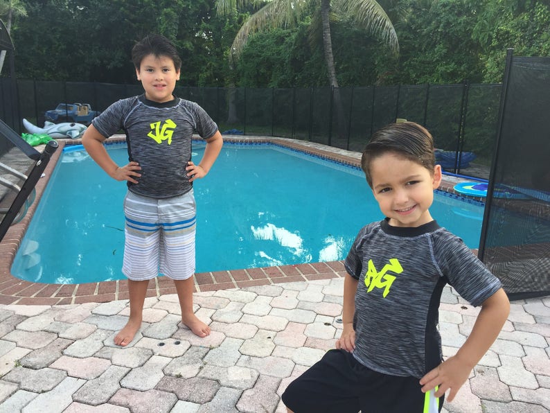 Happy Cherry Girls 4 Piece Swim Set | Rash Guard, Bikini & Cover-Up Skirt, UV Protection Swimwear 8-12 Years