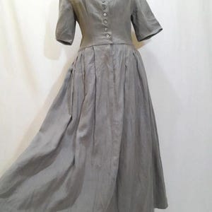 Vintage linen midi dress, Tyrolean 80s