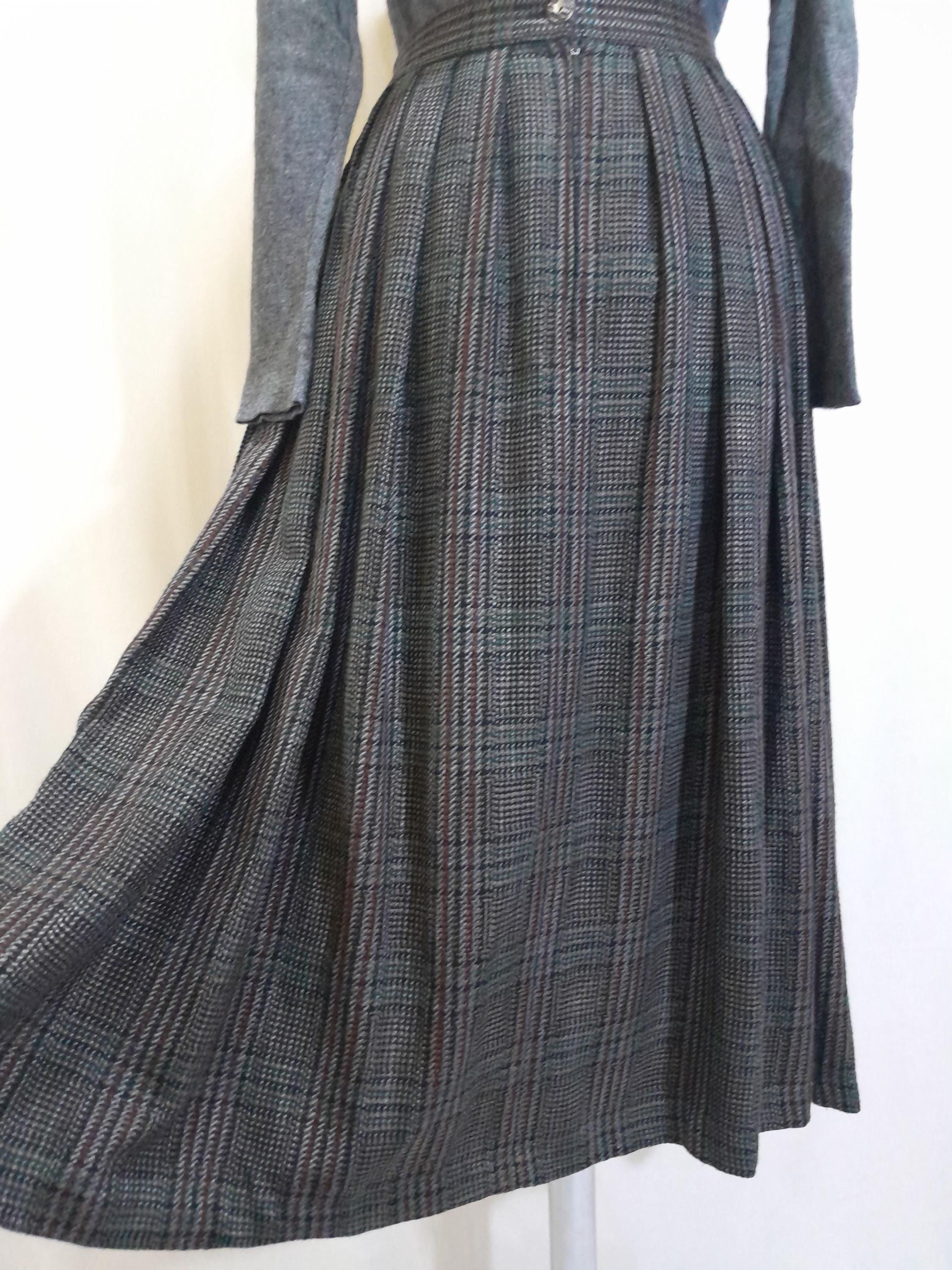 1900s vintage スカート 80年代ヴィンテージチェック柄オフィススカート - Etsy 日本