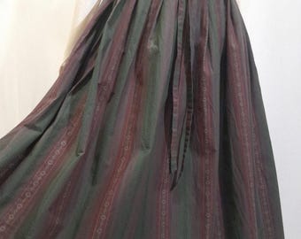 Falda campesina vintage Wiko, cintura alta de los 80, estilo cottagecore oscuro, estilo Trachten romántico