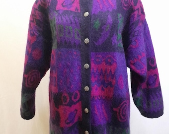Vintage Cardigan - Star Cardigan - Size Medium - America Sweater