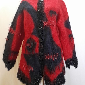 Handmade mohair vintage festive cardigan