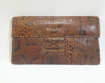 Exotische leren vintage portemonnee