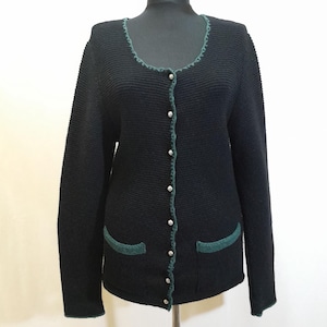 Black wool vintage cardigan