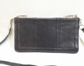 Exotische leren vintage portemonnee