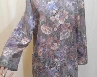 Blazer floral vintage de los años 70, chaqueta estilo cottagecore con tapiz